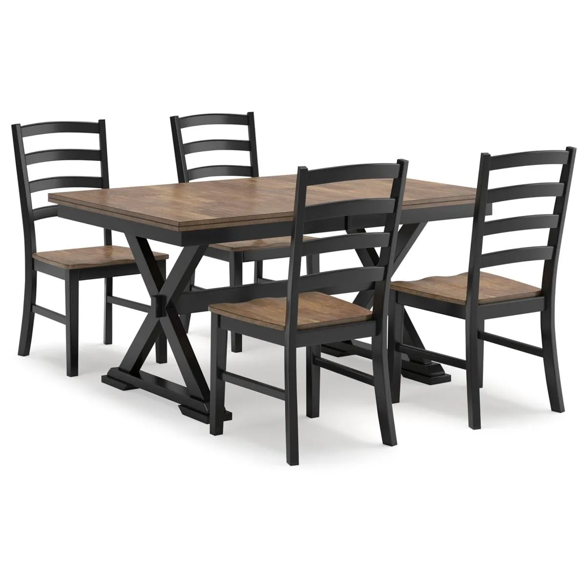 Ashley Wildenauer Extension Dining Table w/4 Ladder Back Chairs Bundle