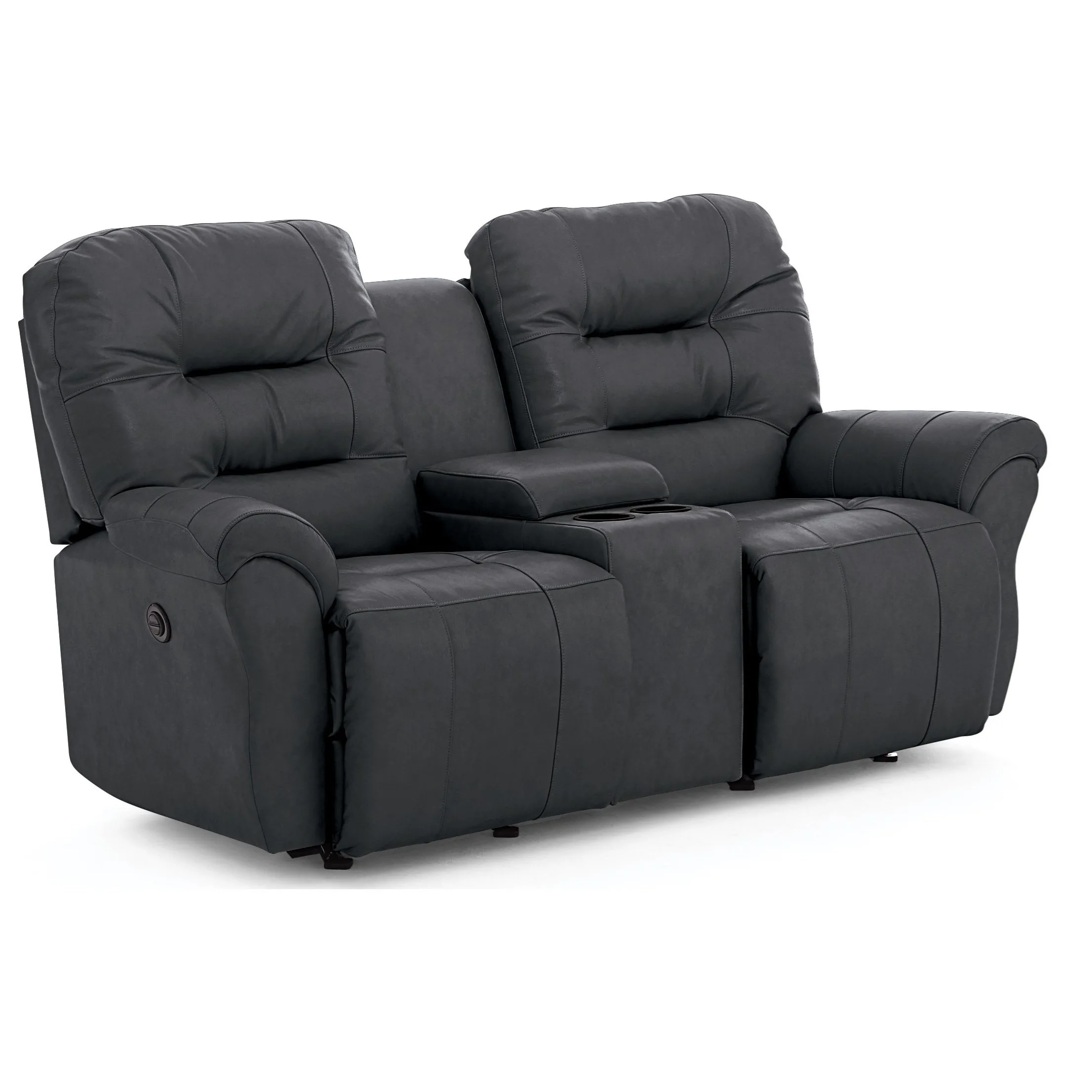 Casual Space Saver Reclining Loveseat with Cupholder Storage Console